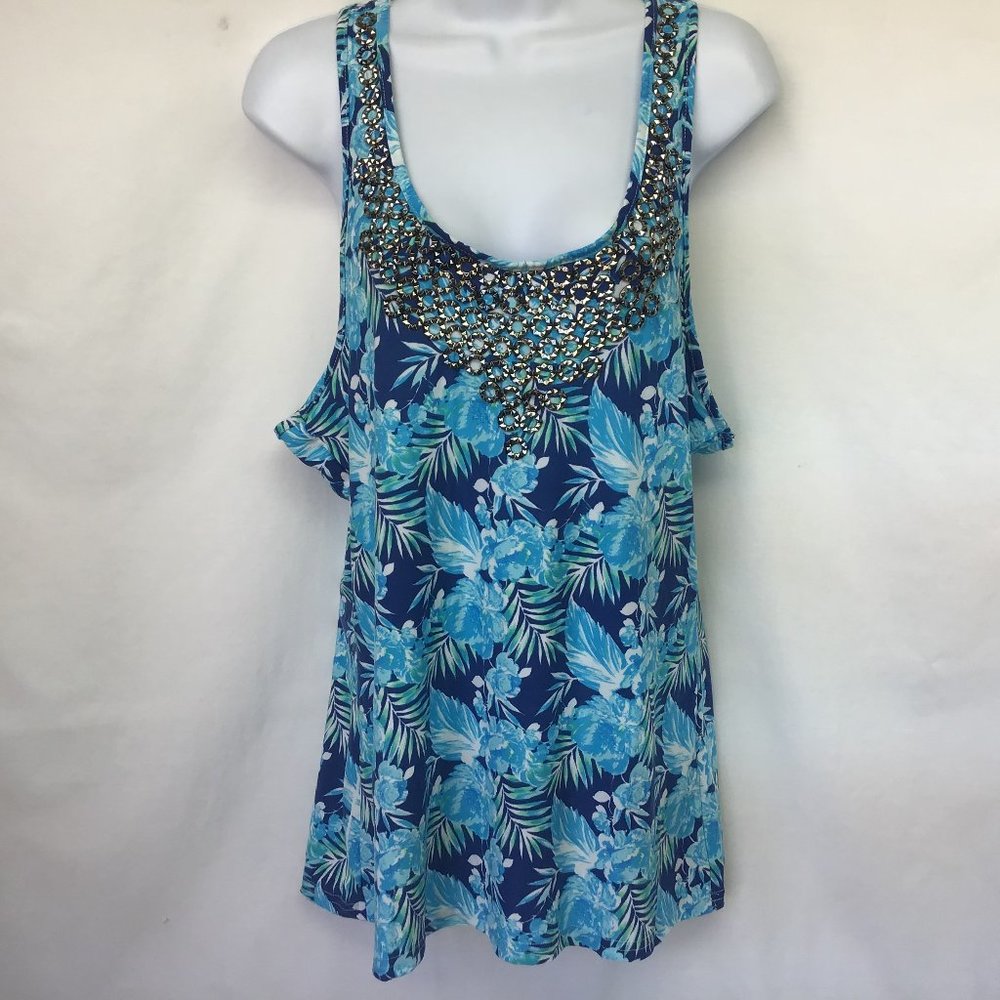 Jonathon Martin Blue Botanical Tank Top NWT Medium